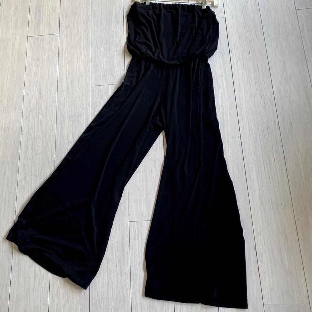 Solid Black Flowy Romper - image 1